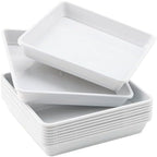JOIKIT 10 PCS 11.4 x 11.4 Inch Square Plant Saucer, 1.6 Inch Deep Plastic Square Planter Base Bottom Pot Trays, Drip Plates for Plant Pot IndoorsOutdoor, White by JOIKIT
