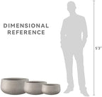 Kante Set of 3 Weathered Concrete Bowl Planters 19.6" 16" 11" Dia - Image 7