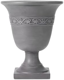 Christopher Knight Home Sical Round Concrete Planter, Garden Flower Pot with Drainage Hole, MGO Patio Urn Planter for Outdoor Plants, Outdoor Planter Box, No Assembly, Light Gray - Image 5