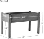48x24x30 Raised Garden Bed with Legs, Elevated Wooden Planter Box with Liner for Flowers, Vegetable, Suitable for Outdoor, Patio, Balcony, Backyard, Grey - Image 2