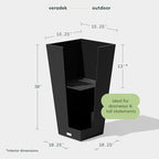 Veradek Pure Series Taper Planter - Tall Tapered Outdoor Planter with Shelf - Image 2