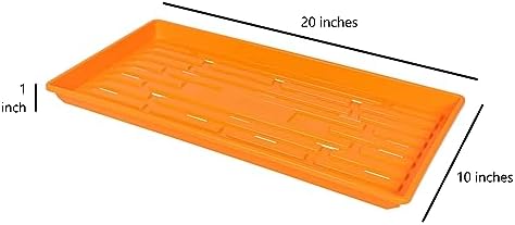 SUNPACK 10" x 20" Heavy Duty Shallow Plastic Seed Starting Tray, Orange, 1" (Pack of 10) - Lined with Drainage Holes for Excess Water and Aeration, Ideal for Greenhouses or Indoor Gardening - Image 4