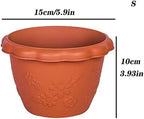 Plants Flower Pots 3-Piece Flower Pot Thickened Resin Embossed Flower Pot Set Household Plant Pot Planter Suitable for Succulent Orchids Gardening Pot (Color : Gold, Size : CH) - Image 2