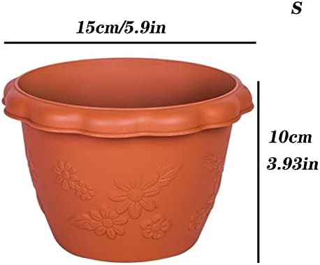 Plants Flower Pots 3-Piece Flower Pot Thickened Resin Embossed Flower Pot Set Household Plant Pot Planter Suitable for Succulent Orchids Gardening Pot (Color : Gold, Size : CH) - Image 2