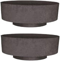 The HC Companies 8 Inch Round Plastic Succulent Capri Bowl Decorative Indoor Flower Succulent Planter Pot with Drain Plug Hole, Faux Concrete Color (Pack of 20) by TheHCCompanies