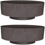 The HC Companies 8 Inch Round Plastic Succulent Capri Bowl Decorative Indoor Flower Succulent Planter Pot with Drain Plug Hole, Faux Concrete Color (Pack of 20) by TheHCCompanies