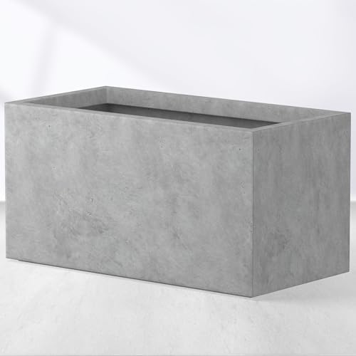 Kante Modern Rectangular Pale Gray Concrete Planter 23" L 12" H 12" W by Unknown