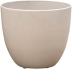 Root & Vessel Bola Round Planter, Self-Watering Outdoor & Indoor Planters, Shimmery Metallic Finish, Eco-Friendly Organic Fiber & Plastic Material, Bone White, 9" by Root+%26+Vessel