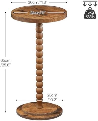 HOOBRO Small Round Side Tables, Set of 2, Drink Tables, Wooden End Tables - Image 3