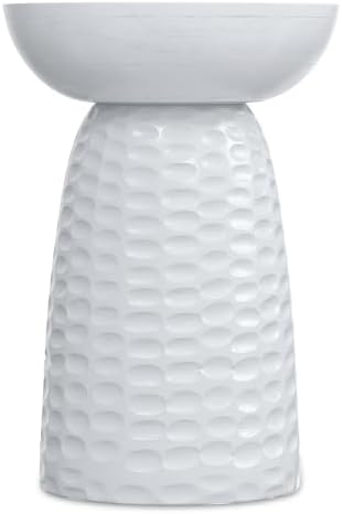 SIMPLIHOME Boyd 13" Wide Solid Wood Round End Table in White - Image 5