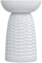 SIMPLIHOME Boyd 13" Wide Solid Wood Round End Table in White - Image 5