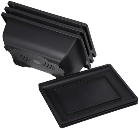 Rectangular Bonsai Planter Set, 3 Plastic Pots with Drainage Tray by BESPORTBLE