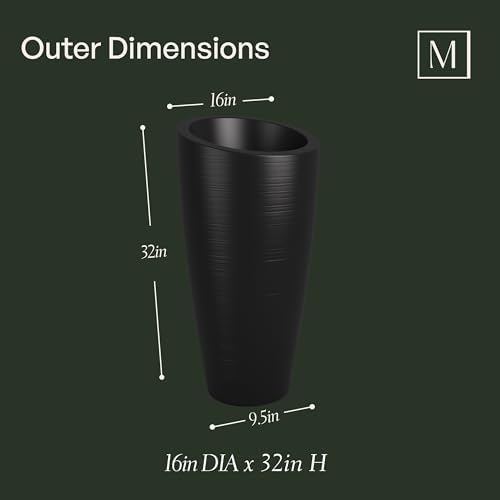 Mayne Modesto 32in Tall Round Modern Planter, Espresso - Image 6