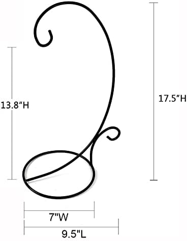 Morning View 2 Pack Ornament Display Stand for Hanging Glass Iron Hanging Stand Rack Holder for Glass Globe and Home Wedding Globe Air Plant Terrarium Witch Ball Christmas Ornament 17.5 Inch High (Black) - Image 5