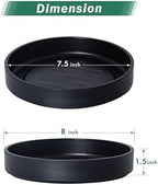 Phoenix Vine 8 Inch Plastic Plant Saucer Water Drip Tray, Heavy Sturdy Round Plant Drainage Tray for Indoors Outdoor, Set of 2, Matte Black, 21-TY-8B-2 - Image 2