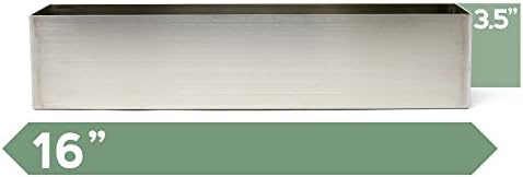 Buhbo Modern Trough Rectangle Planter 16 inch, Brushed Stainless Steel - Image 3