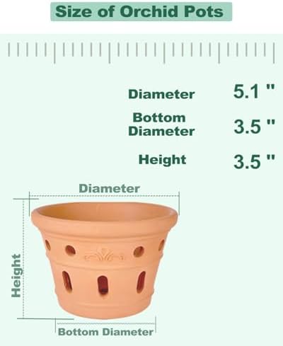 vensovo 5 Inch Terracotta Orchid Pots with Holes, 6 Pack Clay Planters - Image 2