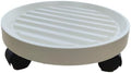 Flower Pot Caddy with Rotating Wheels, Round Rolling Plant Stand Indoor Outdoor Planter Trolley for Plants Large Vases Whiskey Barrels Furniture (4#,White) by Unknown