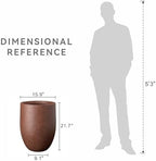 Kante Large Round Bullet Rusty Concrete Planter 21.7" Tall, Outdoor - Image 7