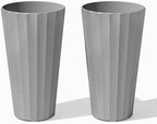 Veradek Column Series Tall Planter - Tapered Outdoor Planter with Shelf by VeradekOutdoor