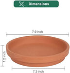 Large Ceramic Plant Saucer and Small Terracotta Pot Plant Saucer - 4 Pcs 7 Inch White Ceramic Plant Tray and 4 pcs 8 Inch Terracotta Plant Saucer for 4,6,7 Inch Plant Pots with Drainage Hole and Gre - Image 2