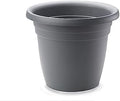 Crescent Too Indoor-Outdoor Emma Round Plastic Flowerpot 16 Inches Colored Planter (Charcoal) by CrescentGarden