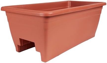 The HC Companies Deck Rail Deck Rail Planter Box, 24 Inch, Clay, 1-Pack by TheHCCompanies