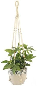Macrame Plant Hanger 2pcs Handmade Macrame Plant Hanger Flower Pot Cotton Rope Indoor Hanging Planter Basket with Wood Beads Decorative - Image 4