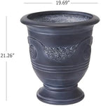 Merax 21.26" H MGO Flower Urn Planter with Drainage, Antique Black - Image 2