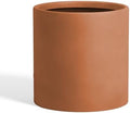 DTY Mount Powell 9.8" D x 9.8" H (Pot Opening 7.1") Fiberstone Cylindrical Planter with Drainage Hole, Weather Resistant for Indoor & Outdoor Use, Includes 2 Extra Coco Mats - Terracotta, Small by DTY
