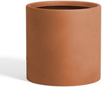 DTY Mount Powell 9.8" D x 9.8" H (Pot Opening 7.1") Fiberstone Cylindrical Planter with Drainage Hole, Weather Resistant for Indoor & Outdoor Use, Includes 2 Extra Coco Mats - Terracotta, Small by DTY