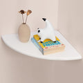 White Corner Wall Shelf 10inch Solid Oak Wood Floating Corner Shelf with Wire Hole Corner Wall Storage Display Shelves for Living Room Bedroom Bathroom Kitchen by GIEANOO