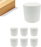 WGVI White Ceramic Cylinder Vase Width 7" Height 6.75", Flower Arrangements, Candle Holder, Terrarium Planter Pot, Storage Container Organizer, Pen Brush Holder, 6 Pieces by WGVInternational-OpusGlassware