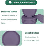 vensovo 8 Inch Purple Terracotta Plant Saucer Pots Tray - 4 Pcs Round Planter Saucers for Indoor & Outdoor Plants, Large Clay Trays Perfect for 7 Inch 7.5 Inch 8 Inch Flower Pot - Image 6
