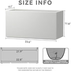 Kante Modern Rectangular White Concrete Planter 23.6" L 11.8" H 10.2" W - Image 2