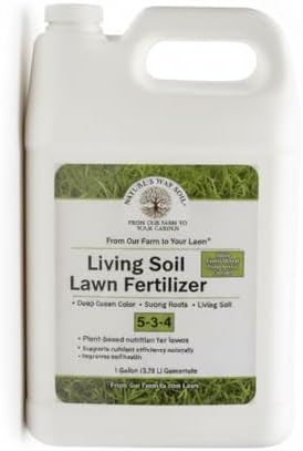 Liquid Lawn Fertilizer for Yellow & Heat-Stressed Grass – 5-3-4 Living Soil Lawn Food with Humic & Kelp – Lawn Recovery & Root Growth Fertilizer – Nature’s Way Soil – 1 Gallon by Unknown