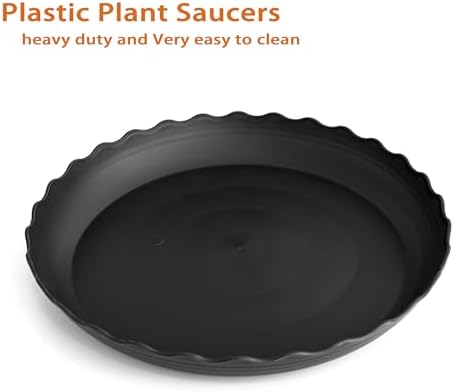 2 Pack of 18 inch Plant Saucer Plant Tray, Plastic Plant Saucer, Heavy Duty Plant Tray for Pots, Plant Saucers for Indoors Planter, Garden Water Plate Bowls for Gallon Grow Bags (Black) - Image 3