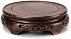 Rosewood Gray Stand Oriental Style, Jichimu Vase Plant Stand, Fish Bowl Stand, Multiple-purpose Gray Color Display Stand (Outside Dia 8”x2” (20x6cm)) by Palmetto+Housewares
