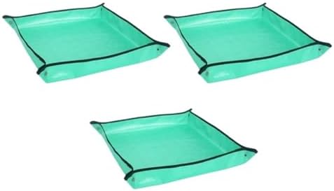 Gardening Planting PE Plant Repotting Mat, Foldable Waterproof Potting Pad Flower Pots Transplanting Mats for Indoor Plant Repotting(Green 68x68CM-3pcs) by Unknown