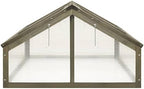 Firwood Garden Portable Greenhouse, Wooden Greenhouse Raised Flower Planter with 2 Roofs, Garden Portable Mini Greenhouse Cabinet for Outdoor Indoor Use 44.8" x 31.4" x 19.6"/Gray - Image 4