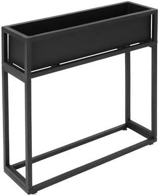 Metal Elevated Planter Box, 28" H Raised Garden Bed with Legs, Tall Rectangle Planter with Drainage System, Outdoor Indoor Elevated Garden Box for Vegetable Flower Herb Fruit (4, Black-28 H) - Image 7