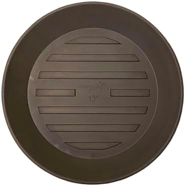 Crescent Garden Universal Round Planter Saucer, Durable Drainage Dish for Plant Pots, Heavy-Duty Plant Dishes Saucer, Outdoor Plant Trays - Old Bronze (15.5 inch Inner, 20 inch Outer Diameter) by CrescentGarden