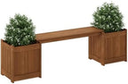 Furinno TIOMAN Planter Box with Bench, Hardwood Flower Box with Seat, Cube Garden Box, in Teak Oil, Outdoor Indoor, Garden, Patio, Balcony, Light Wood - Image 4