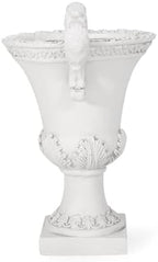 Merax 19.25'' Tall Elegant Roman Style Lightweight Concrete Planter with Botanical Accents, Square Indoor Outdoor Flower Pot with Drainage Hole & Stopper, White - Image 5