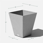 Veradek Pure Series Nobleton Planter - Tapered Square Outdoor Planter - Image 2