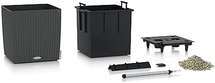 Lechuza Cube Cottage 30 Granite, Self-Watering Square Planter, H11.8 L11.8 W11.8 in - Image 3