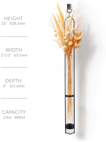 COURONNE CO. Elegant Glass Flower Vases & Test Tube for Plants - 33 in – Clear Vase Decor for Living Room, Indoor Plants & Home Decorations - Image 3
