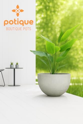 Large Resin Planter Pot for Trees Big Flower – Lightweight Round Plant Pot with Stone-Textured Finish, Weather-Resistant Decorative Outdoor & Indoor ((3 Sizes Combo: 13" + 17.7" + 21.7")) - Image 6