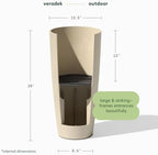 Veradek Mason Series Vega Planter - Tall Round Outdoor Planter with Shelf - Image 2