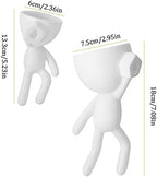2 Pack Ceramic Wall Plant Pots Hanging Planter Succulent Plant Pots Creative Human Shaped Small Cactus pots Flower Pots Mini Plant Planters for Home Decoration White - Image 3